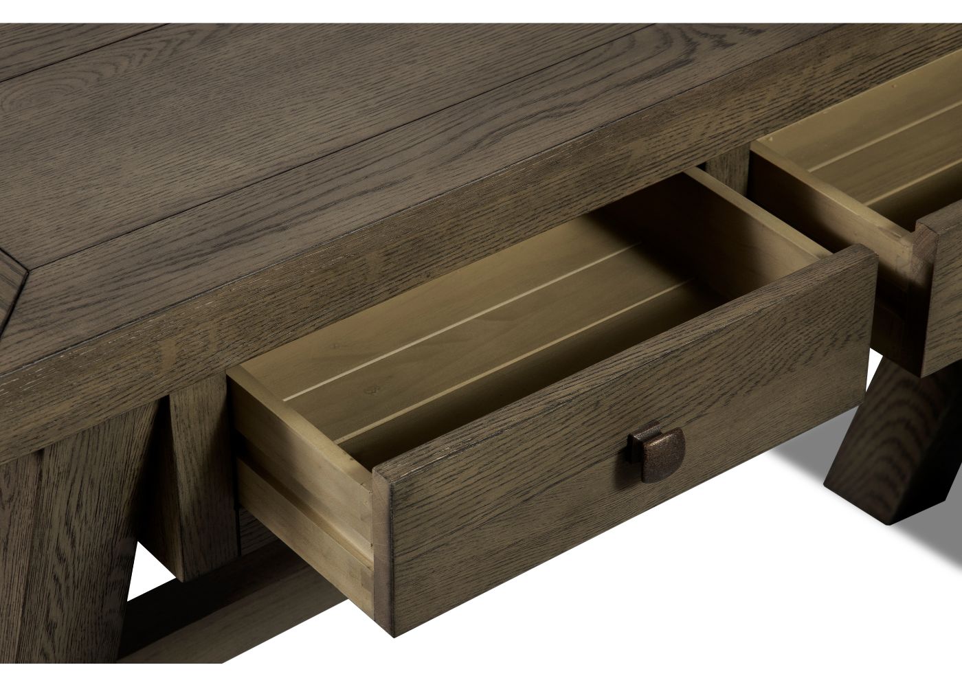 X Range Dark Oak Console Table by Honey B Drawers