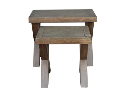 X Range Dark Oak Nest of Tables by Honey B